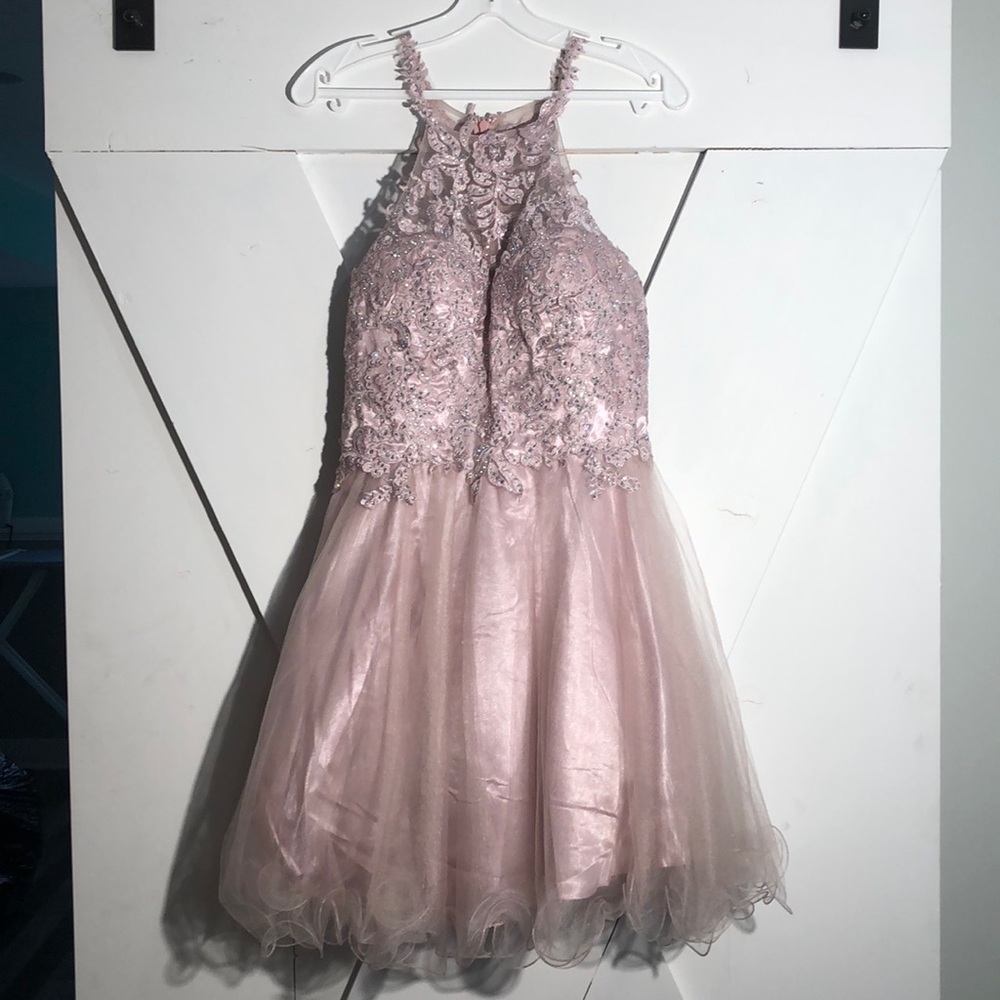 Rose Formal Dress With Sequins